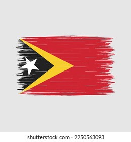 Ilustración del vector de pincel de bandera de Timor Oriental