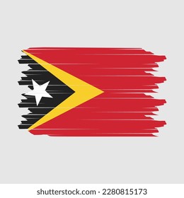 Ilustración del vector de pincel de bandera de Timor Oriental