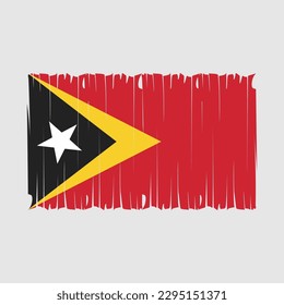 Ost-Timor-Flagge - Vektorgrafik mit Pinselspitze