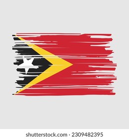 East Timor Flag Brush Vector Illustration