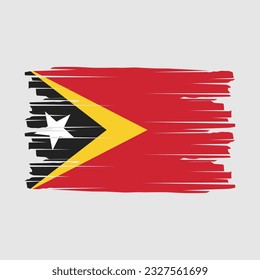 Ilustración del vector de pincel de bandera de Timor Oriental