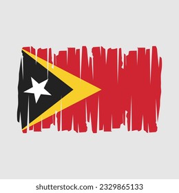Ilustración del vector de pincel de bandera de Timor Oriental