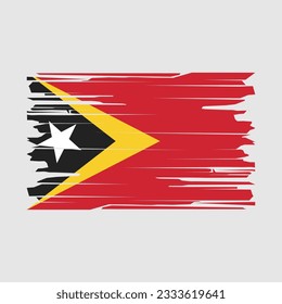 East Timor Flag Brush Vector Illustration