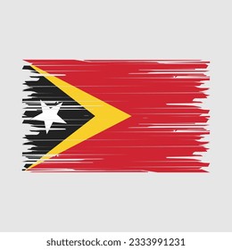 East Timor Flag Brush Vector Illustration