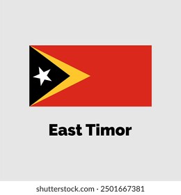 East Timor flag design vector illustration on a gray background for graphic and web design.