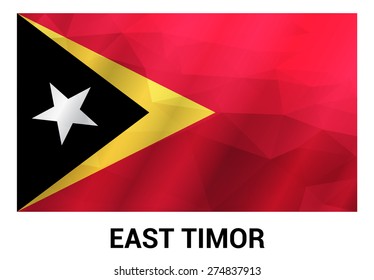 East Timor Flag, geometric polygonal shapes. Vector illustration.