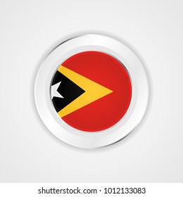 East timor flag in glossy vector icon.