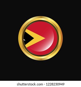 East Timor flag Golden button