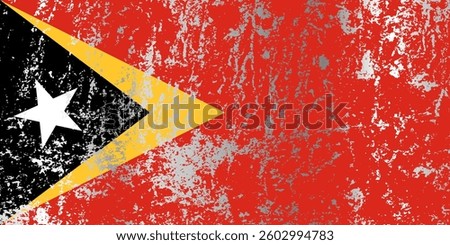 East Timor flag with grunge effect.