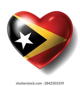 EAST TIMOR Flag Heart Shape Vector, Love EAST TIMOR National Symbol Design