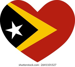 East Timor flag heart shaped icon illustrator country flags  symbol nation  