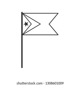 East Timor flag icon in black outline flat design. Independence day or National day holiday concept.