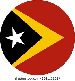 East Timor flag illustrator country flags round symbol nation  
