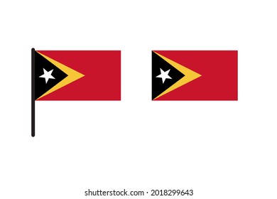 East Timor Flag isolated on white background