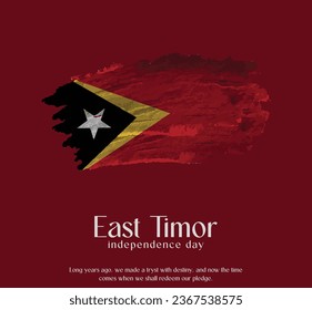 East Timor Flag Made of Glitter Sparkle Brush Paint Vector, Celebrating East Timor Independence Day.