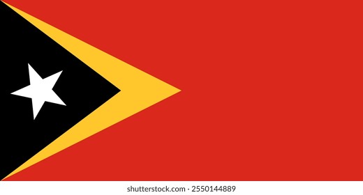 East Timor flag in official colors, dimensions and aspect ratio. Vector flag symbolizing national pride, identity, heritage, patriotism and authority