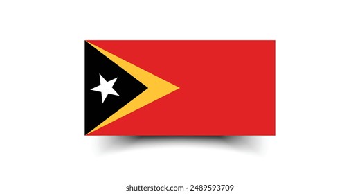 East Timor flag. Flag of East Timor. The official ratio. Flag icon. Standard color. Standard size. A rectangular flag. Computer illustration. Digital illustration. Vector illustration.