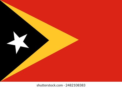 Hintergrund der Flagge Osttimors. Realistische Gestaltung der Nationalflagge. Abstrakte Vektorgrafik Vorlage.