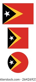 
Timor-Leste bandeira PNG vetor. Ícone quadrado e redondo de Timor Leste isolado no plano de fundo PNG transparente. Ícone da bandeira de Timor Leste.