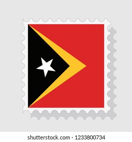 East Timor flag postage stamp , vector illustration.