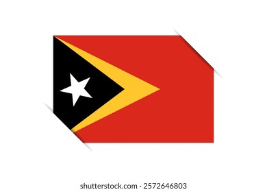 East Timor flag - rectangle colorful flag representing a country cultural identity and heritage. The essence of national pride and unity. Attached by the corners in a paper album