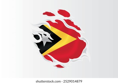 Ilustración de icono rasgado de bandera de Timor Oriental 