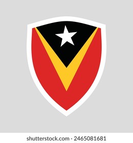 East Timor Flag in Shield Shape Frame