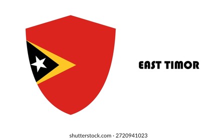 East Timor flag in shield shape (badge)