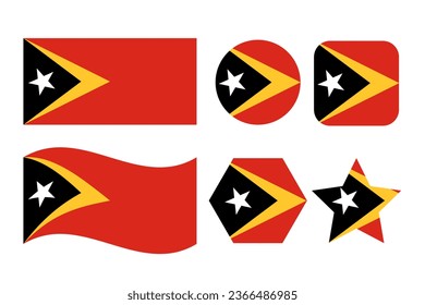 East Timor flag simple illustration for independence day or election