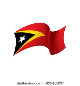 east timor flag, vector illustration