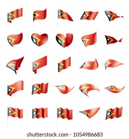east timor flag, vector illustration