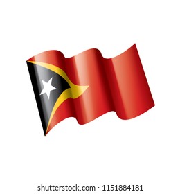 east timor flag, vector illustration on a white background