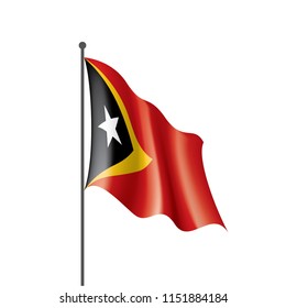 east timor flag, vector illustration on a white background