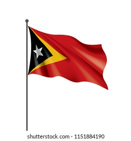 east timor flag, vector illustration on a white background