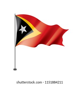 east timor flag, vector illustration on a white background