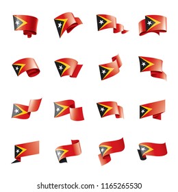 east timor flag, vector illustration on a white background