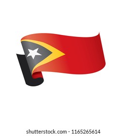 east timor flag, vector illustration on a white background