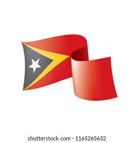 east timor flag, vector illustration on a white background