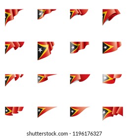 east timor flag, vector illustration on a white background