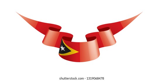 east timor flag, vector illustration on a white background
