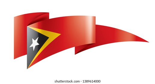 east timor flag, vector illustration on a white background