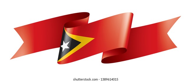 east timor flag, vector illustration on a white background