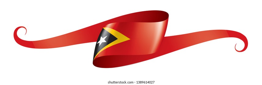 east timor flag, vector illustration on a white background