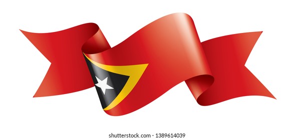 east timor flag, vector illustration on a white background