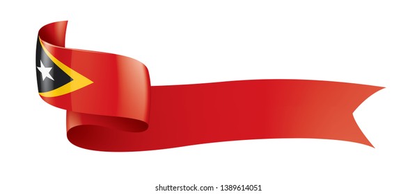 east timor flag, vector illustration on a white background
