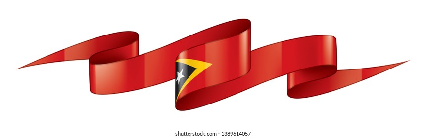 east timor flag, vector illustration on a white background