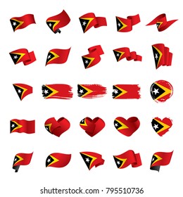 east timor flag, vector illustration