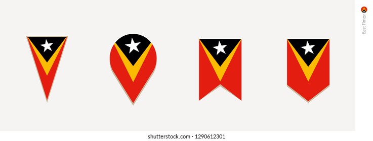 East Timor flag in vertical design, vector illustration.