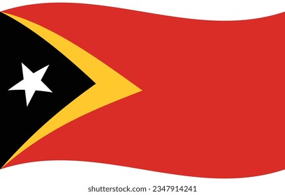 East Timor flag wave. East Timor flag. Flag of East Timor