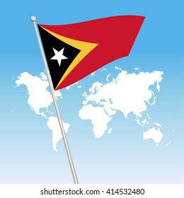 East Timor Flag. waving flag